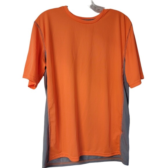 Syntrel Zorrel Moisture Wicking Shirt Neon Orange & Gray SMALL - Picture 4 of 10